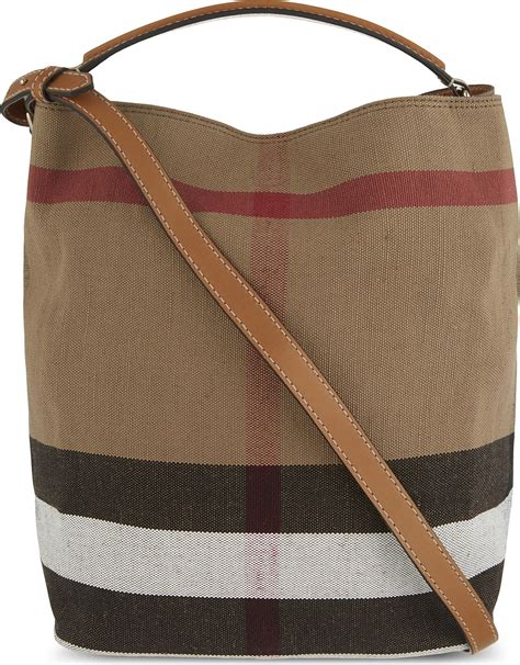 burberry ashby canvas bucket bag